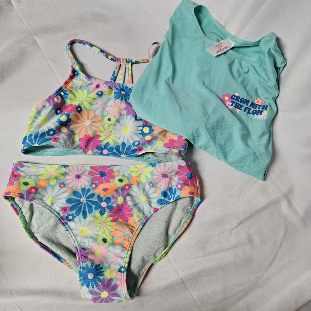 Cat & Jack‎ Floral Kids Bikini Set Size 14